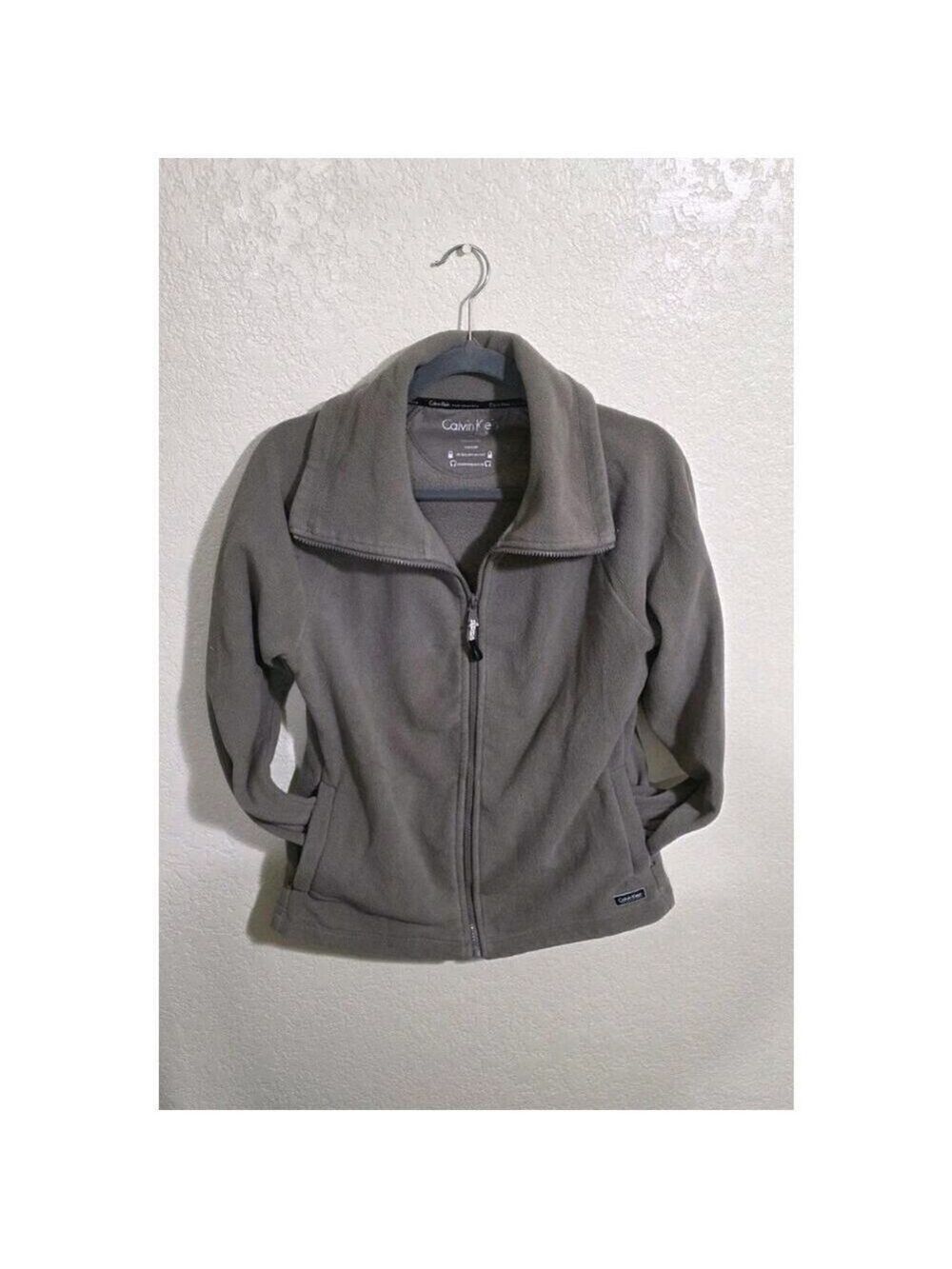 Calvin Klein Performance Funnel Neck Zip Up Fleece Sweater Jacket Womens Small